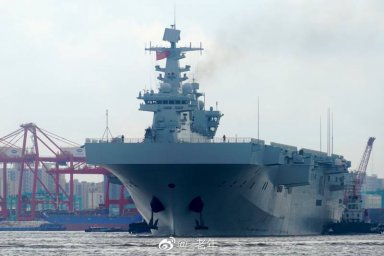 В Китае показали изображение новейшего вертолётоносца Type 075 LHD Guangxi