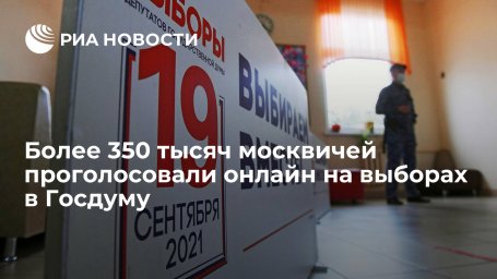 Более 350 тысяч москвичей приняли участие в онлайн-голосовании на выборах в Госдуму Более 350 тысяч москвичей приняли участие в онлайн-голосовании на выборах в Госдуму