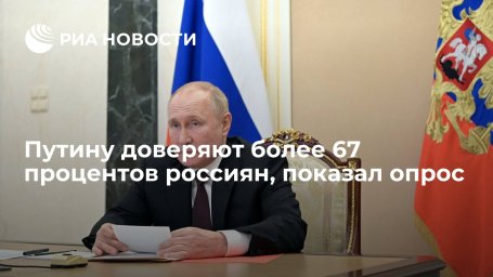 ВЦИОМ: работу Путина на посту президента одобряют 64,1% россиян, доверяют ему более 67%