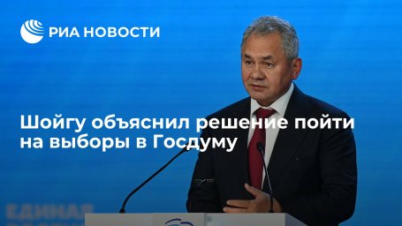 Шойгу: не планировал идти на выборы в Госдуму, но не смог отказать Путину