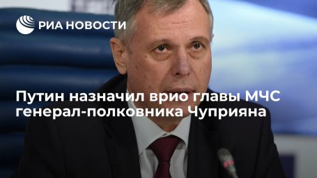 Путин назначил врио главы МЧС России генерал-полковника Чуприяна Путин назначил врио главы МЧС России генерал-полковника Чуприяна