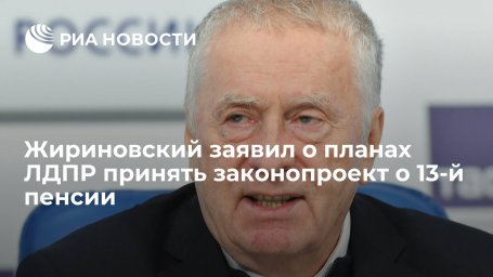 Глава ЛДПР Жириновский заявил о планах принять проект о 13-й пенсии в весеннюю сессию