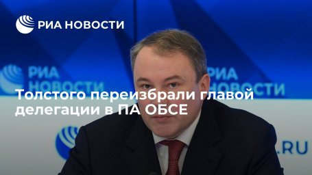 Вице-спикера Госдумы Толстого переизбрали главой делегации в Парламентской ассамблее ОБСЕ